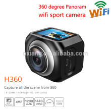 Wasserdichte 12MP / VR360 tragbare Sport-Action-Kamera 220 Grad Ultra-Wide-Objektiv 30fps Wifi-Uhr-Fernbedienungs-Videokamera